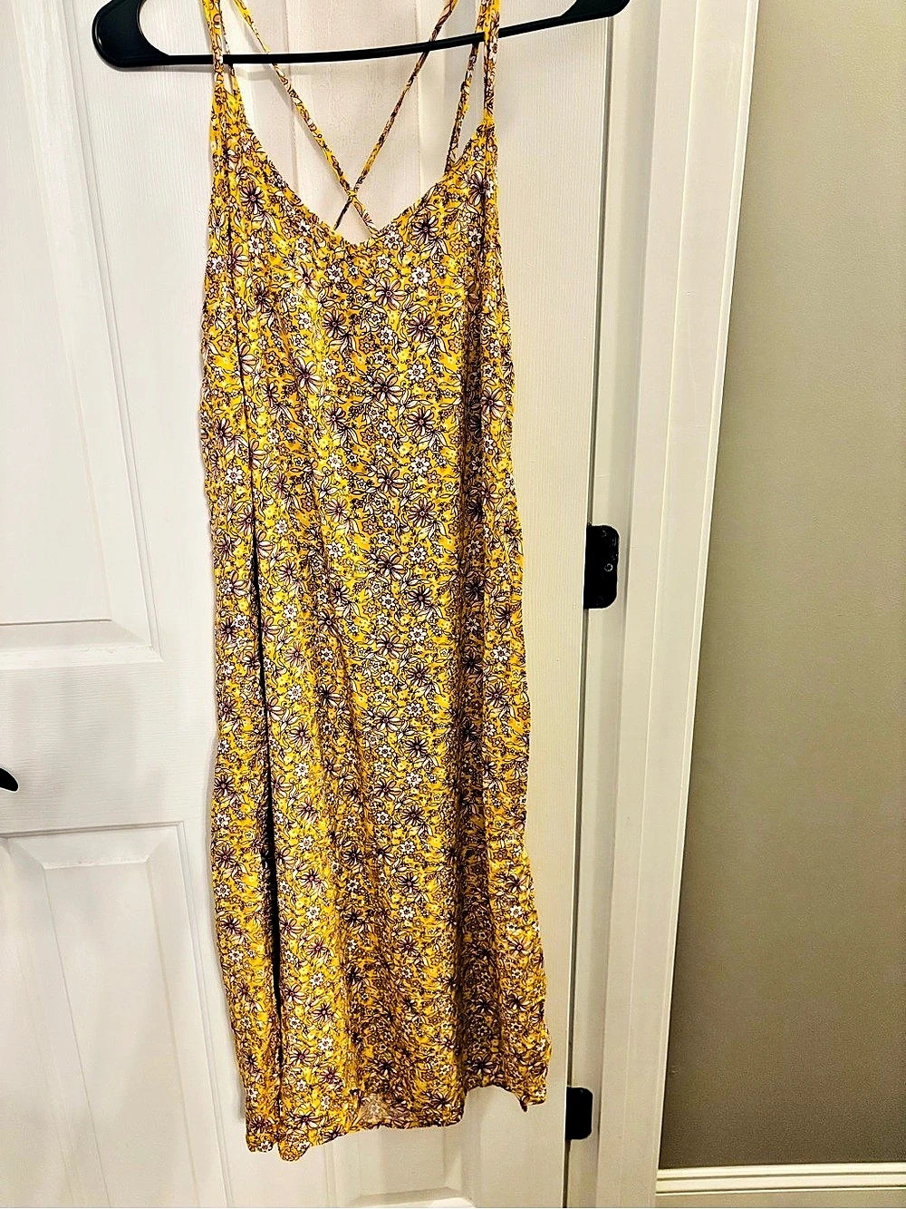 Gap Floral Maxi Dress in Yellow & Brown Size Medium